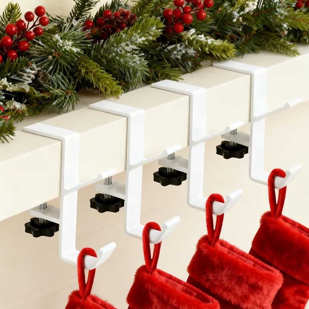 2 In 1 Mantel Adjustable Hooks - 4 Pack